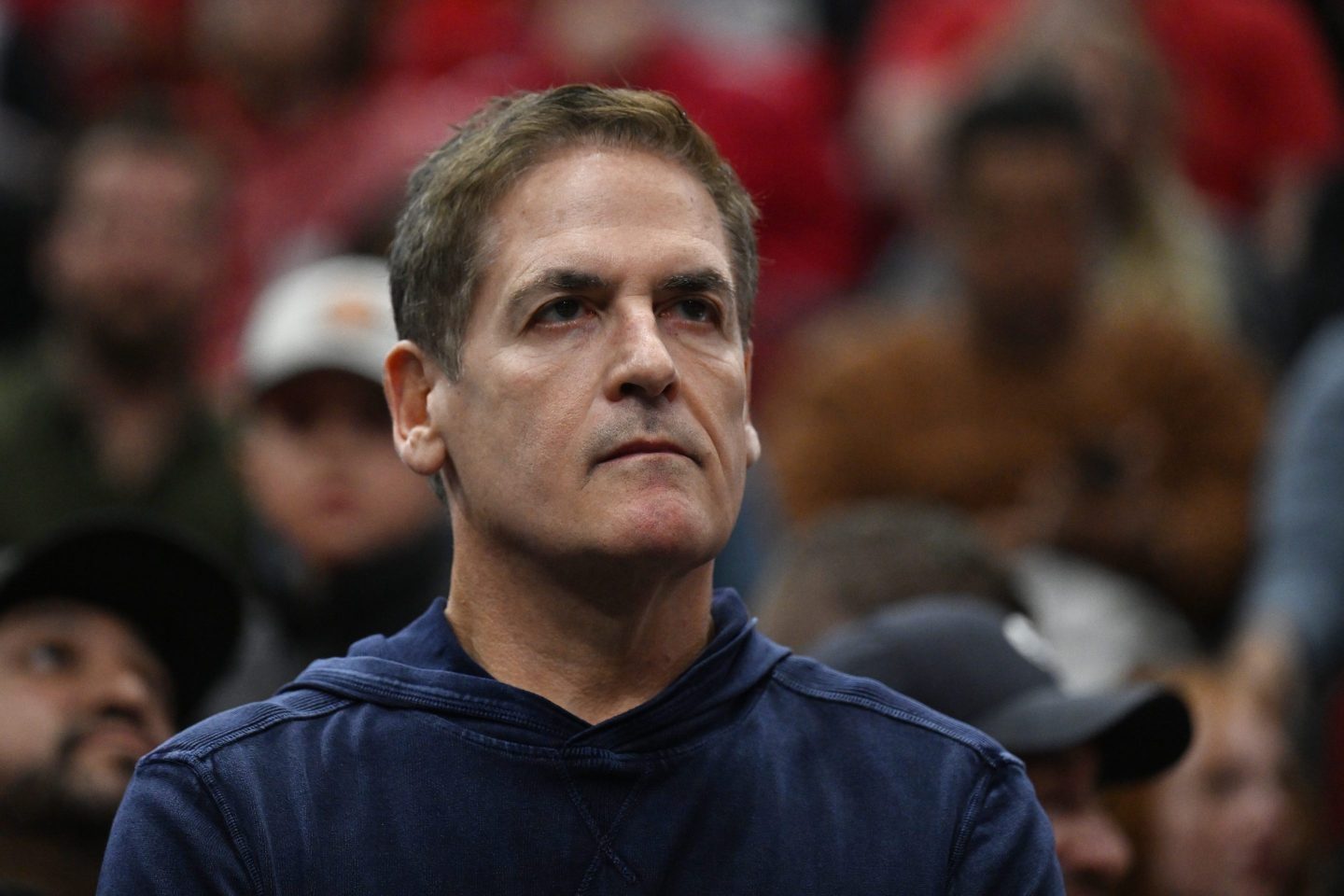 Mark Cuban of the Dallas Mavericks looks on during the game against the Chicago Bulls at United Center on December 10, 2022 in Chicago, Illinois.