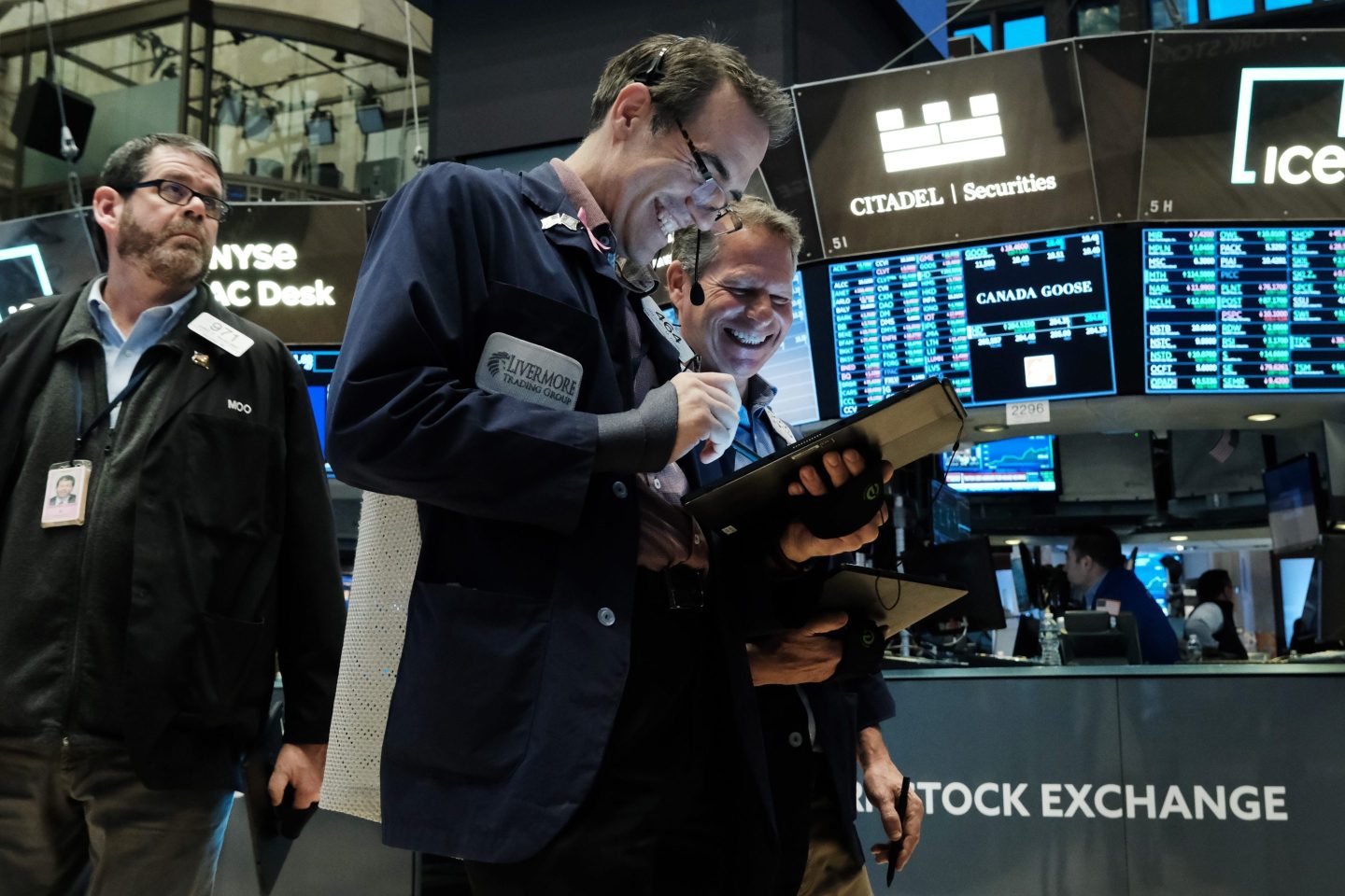 Traders on the floor of the New York Stock Exchange, March 23, 2023, in New York City.