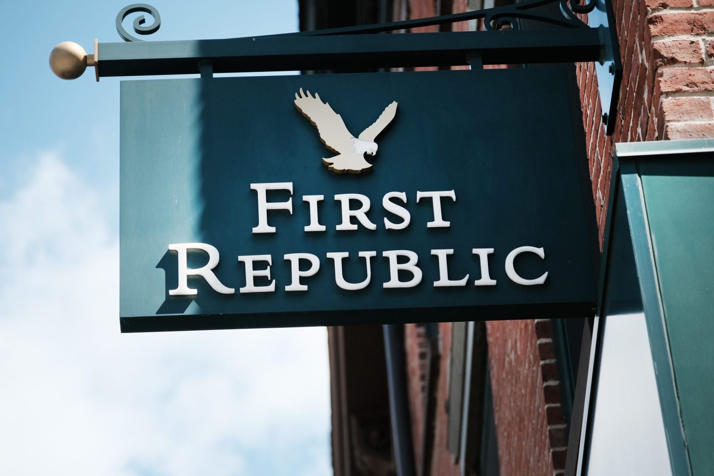 A sign for a First Republic bank branch is seen in Manhattan on April 24, 2023 in New York City.