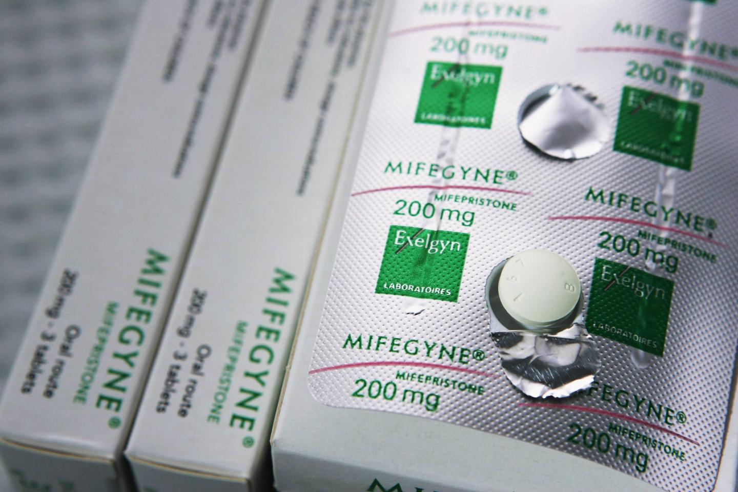 A strip of mifepristone medication