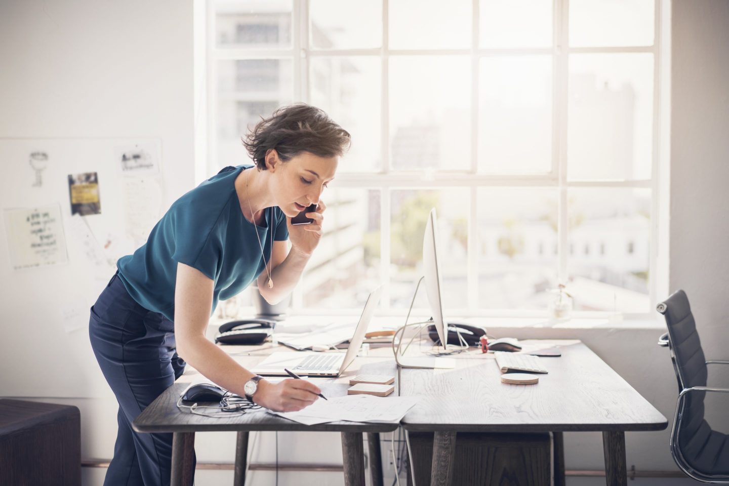 woman working at desk