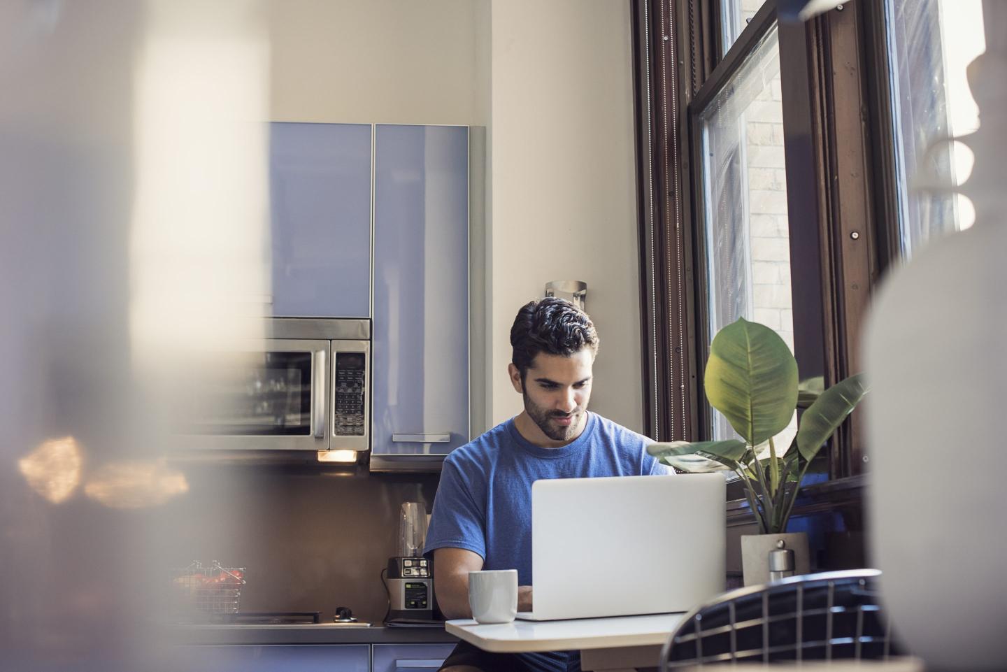 A remote worker doing remote work