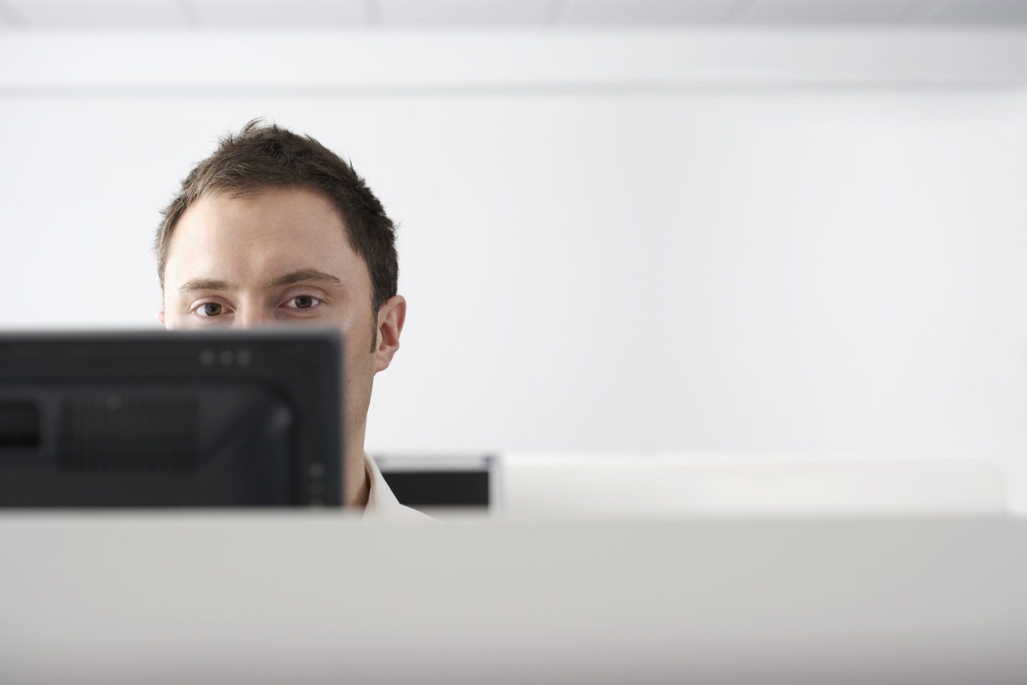 Person staring at computer