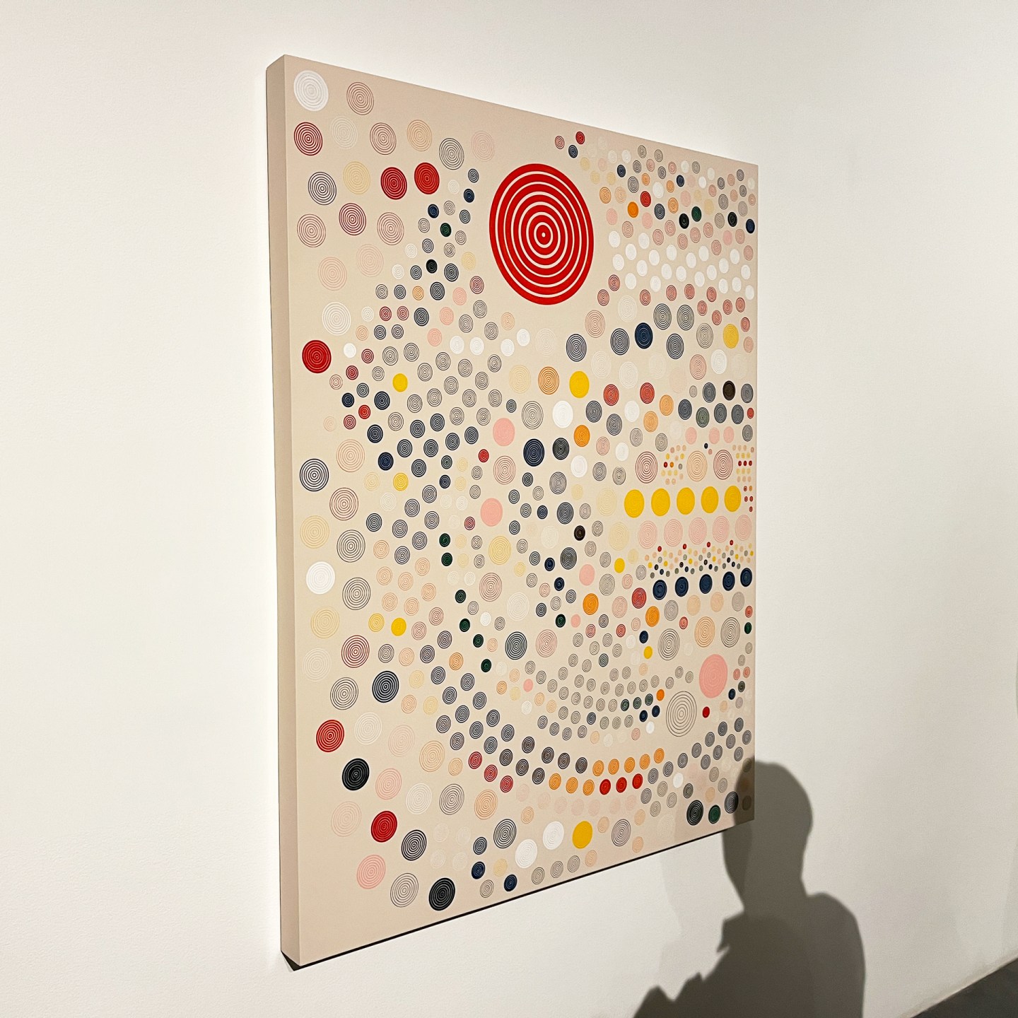 Tyler Hobbs, QQL: Analog #2, 2023. The exhibit features large-scale paintings based on Hobbs’ own experimentations with the new QQL NFT algorithm he developed in collaboration with fellow generative artist Dandelion Wist.