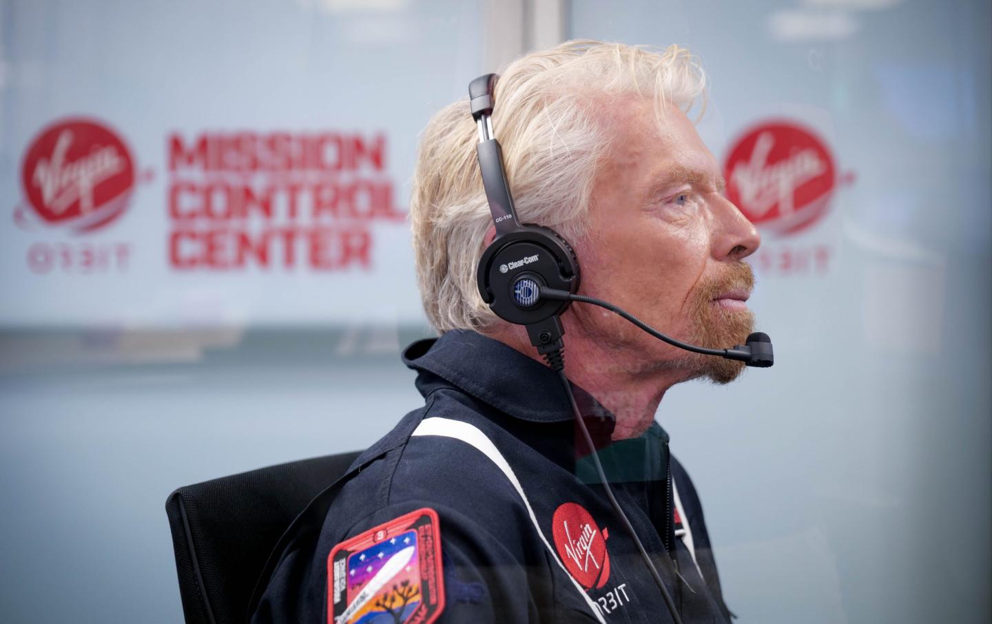 Profile view of Virgin Orbit founder Richard Branson.