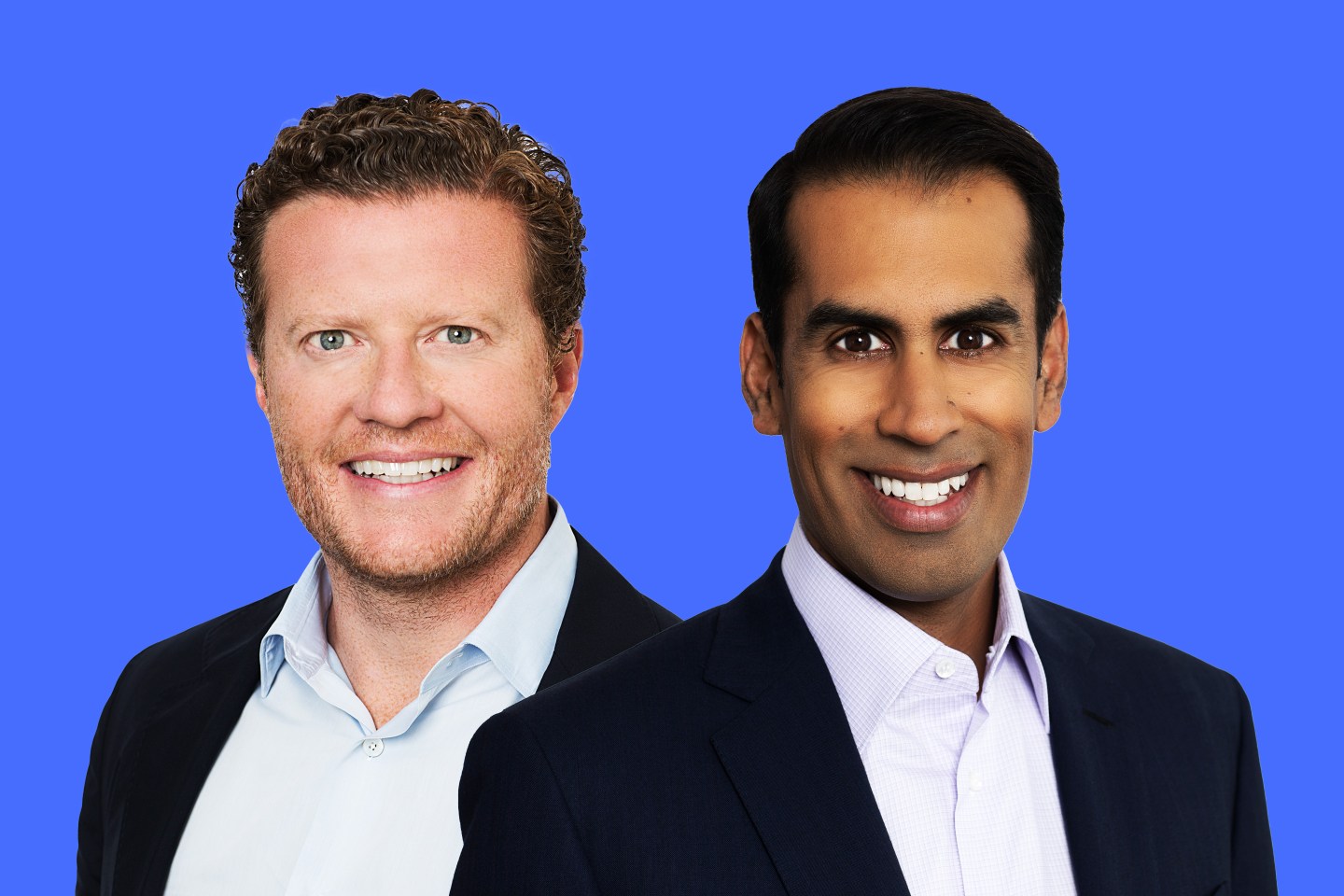 Portrait of Dave Trujillo and Nehal Raj.