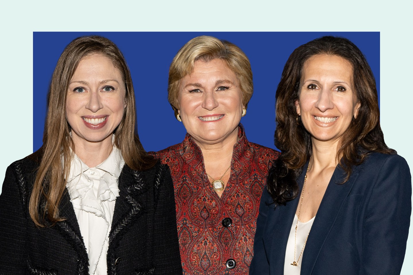 Chelsea Clinton, Gail Boudreaux and Lynn Martin.