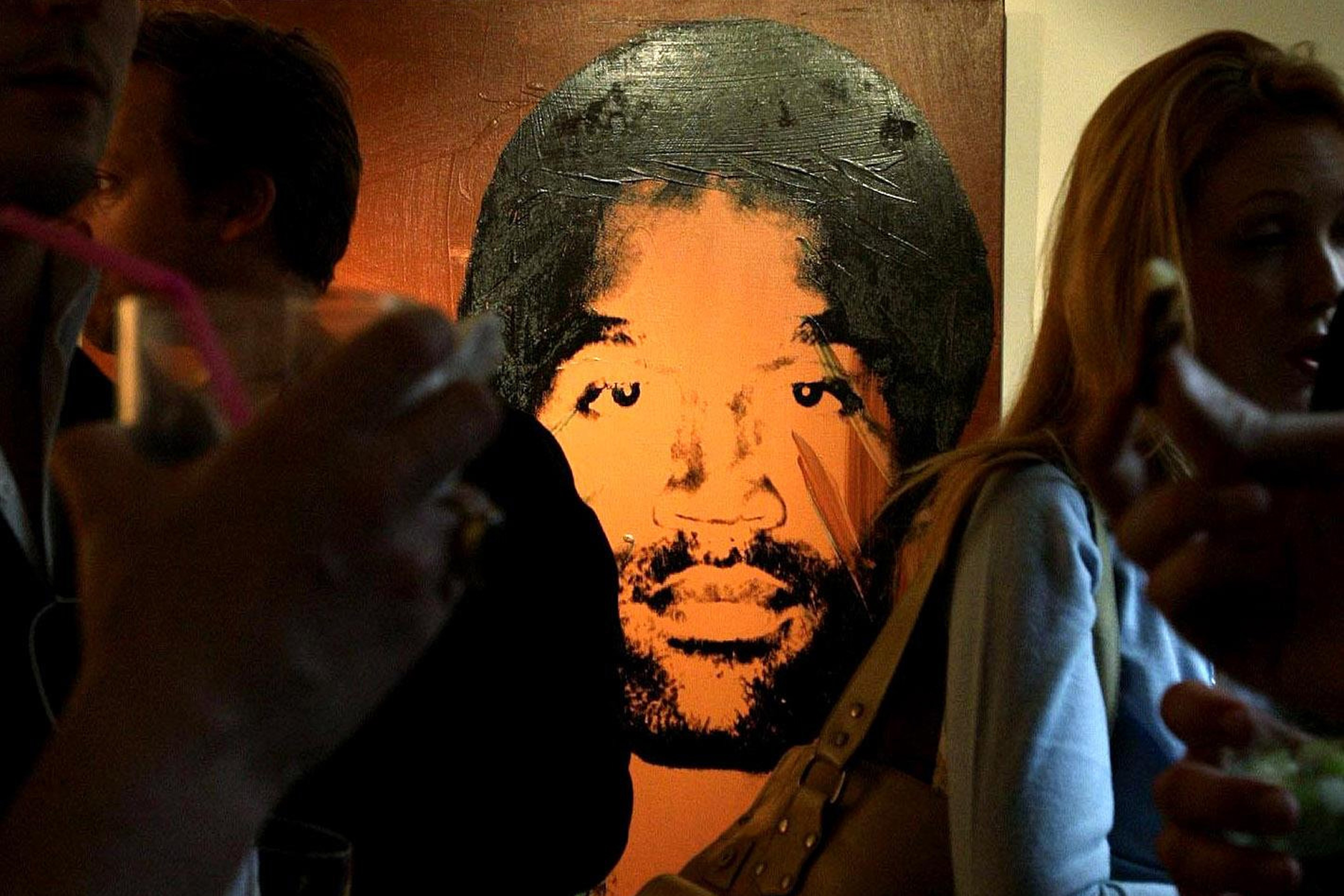 An Andy Warhol portrait of O.J. Simpson at Studio 54 in central London, 2007.