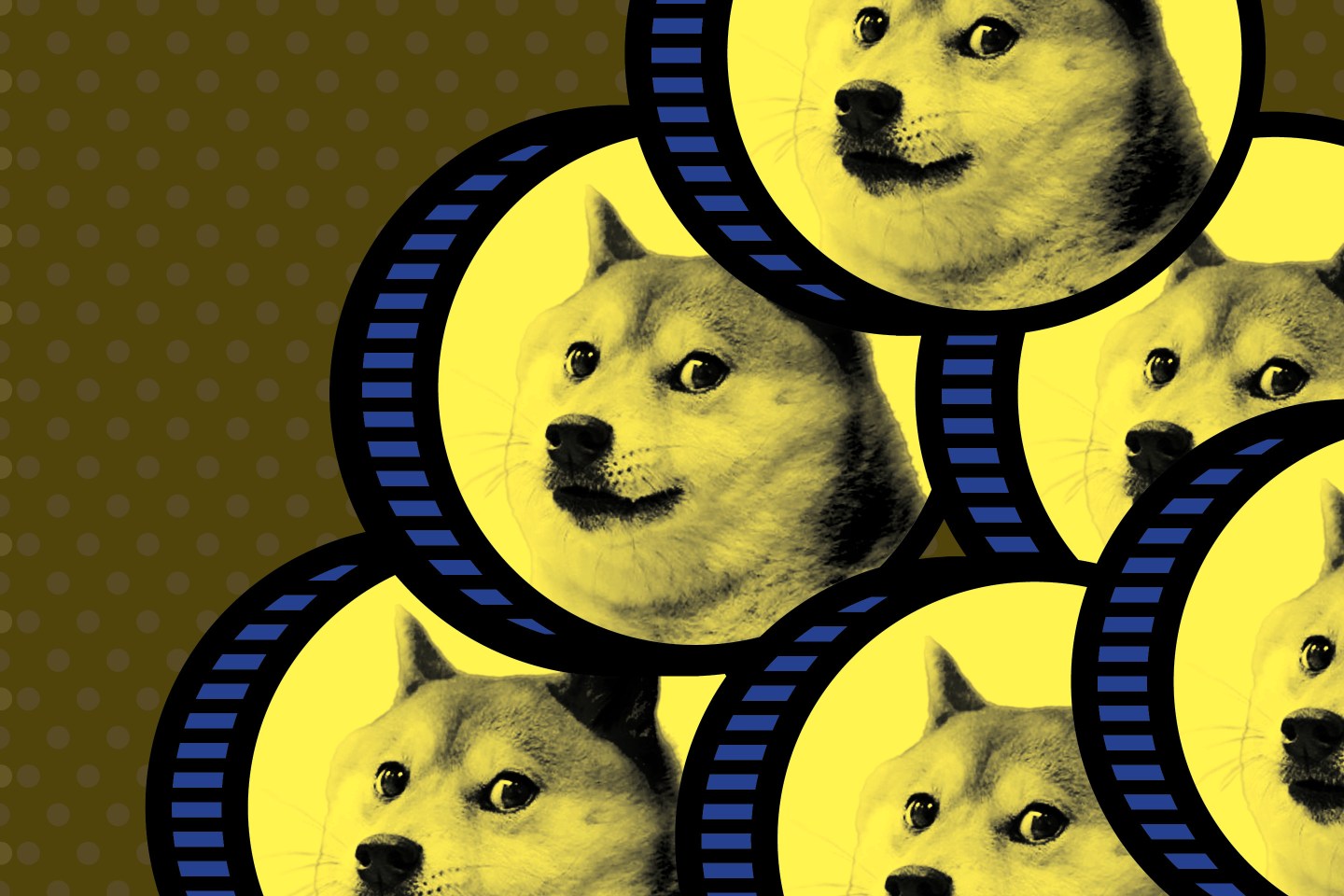 Artistic rendering of Dogecoin tokens