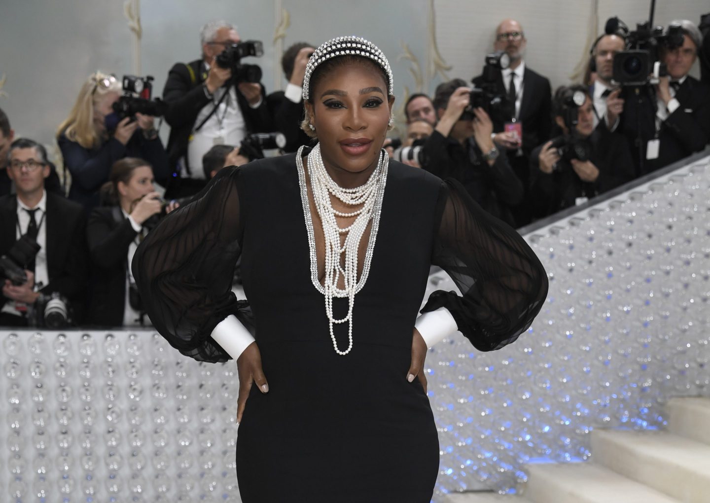 Serena Williams attends The Metropolitan Museum of Art's Costume Institute benefit gala celebrating the opening of the "Karl Lagerfeld: A Line of Beauty" exhibition on Monday, May 1, 2023, in New York.