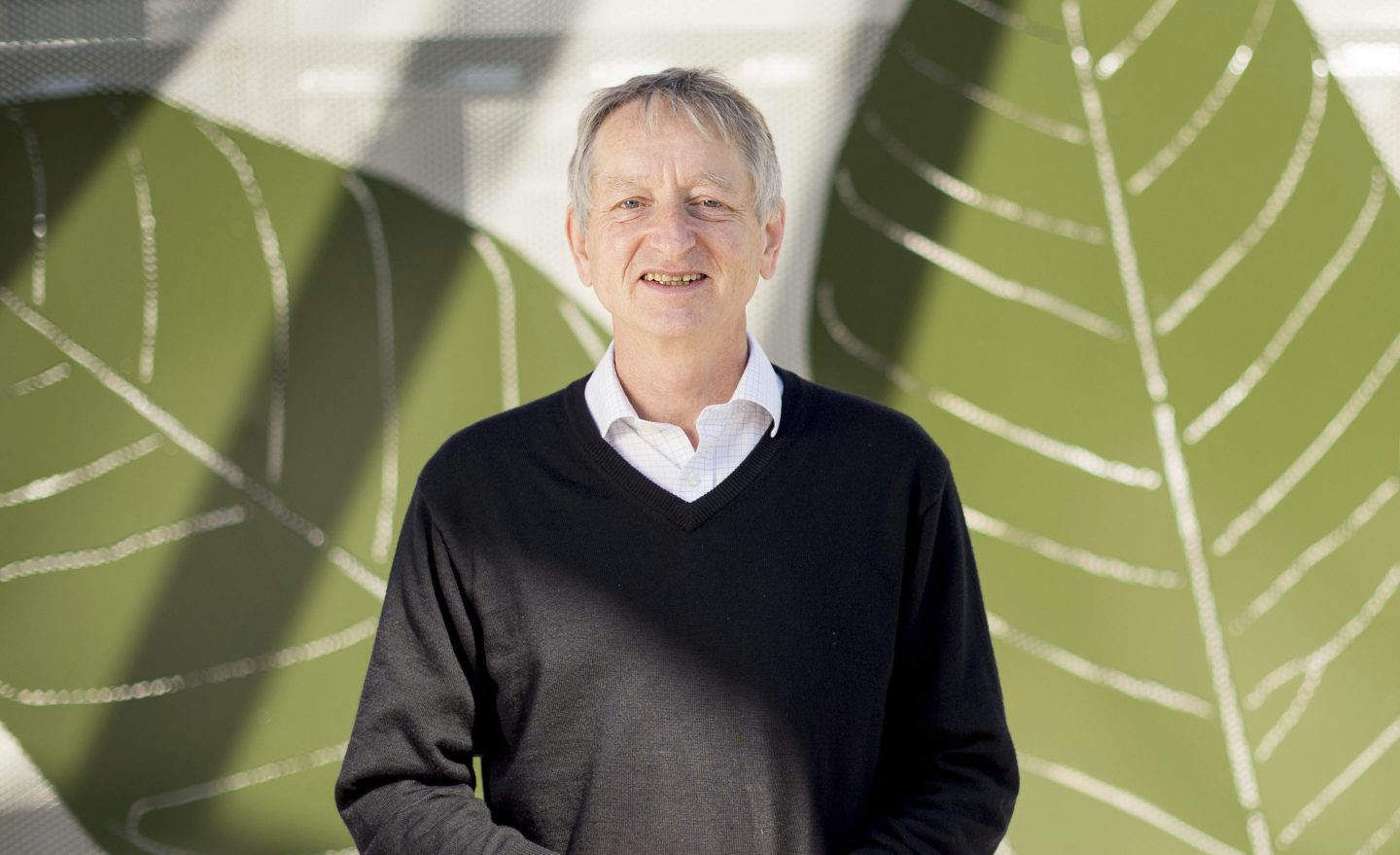 Computer scientist Geoffrey Hinton poses at Google's Mountain View, Calif, headquarters on Wednesday, March 25, 2015.
