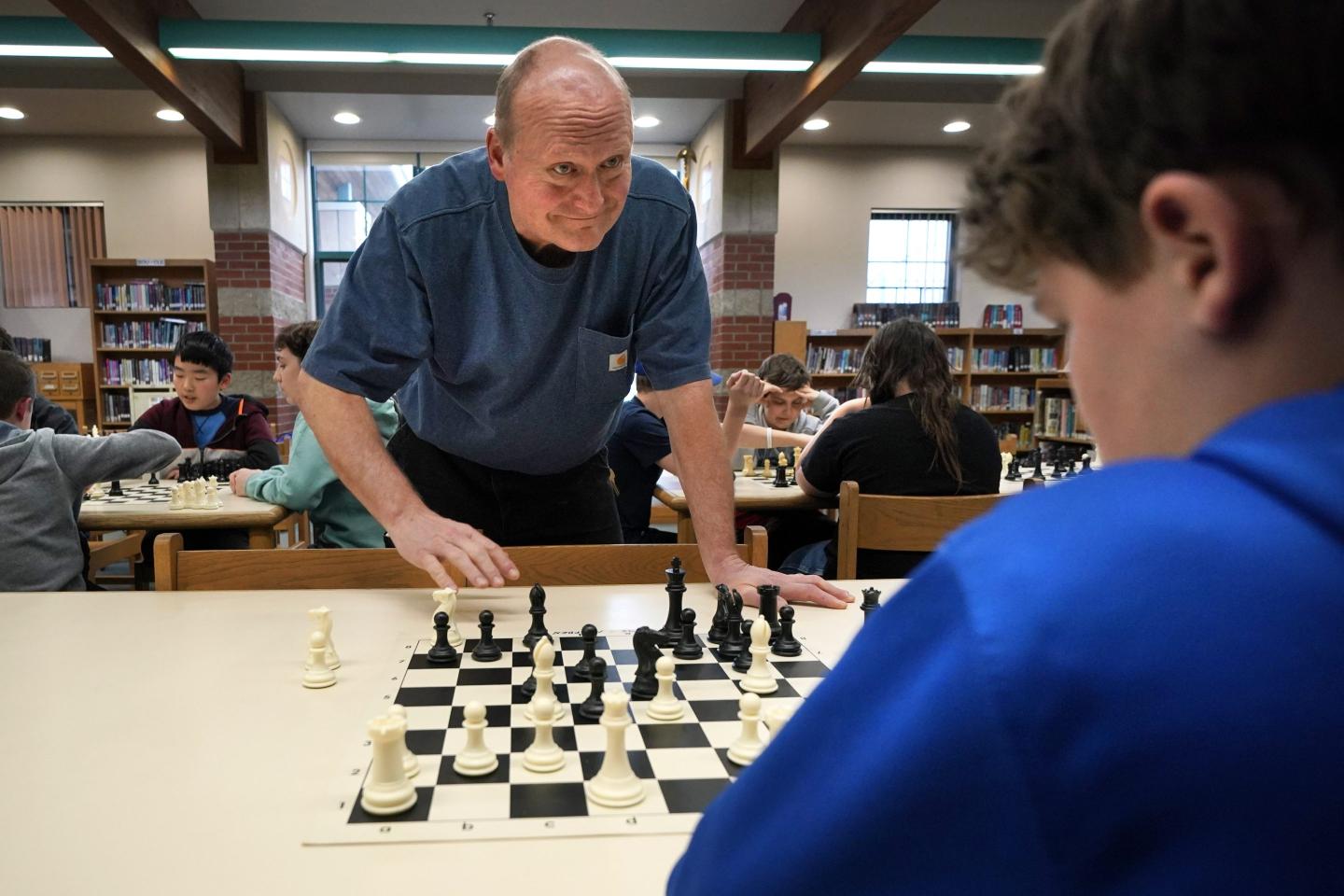 A school custodian in Maine is coaching grade school students to chess victory in a plot that echoes the ‘Queen’s Gambit’ Netflix show