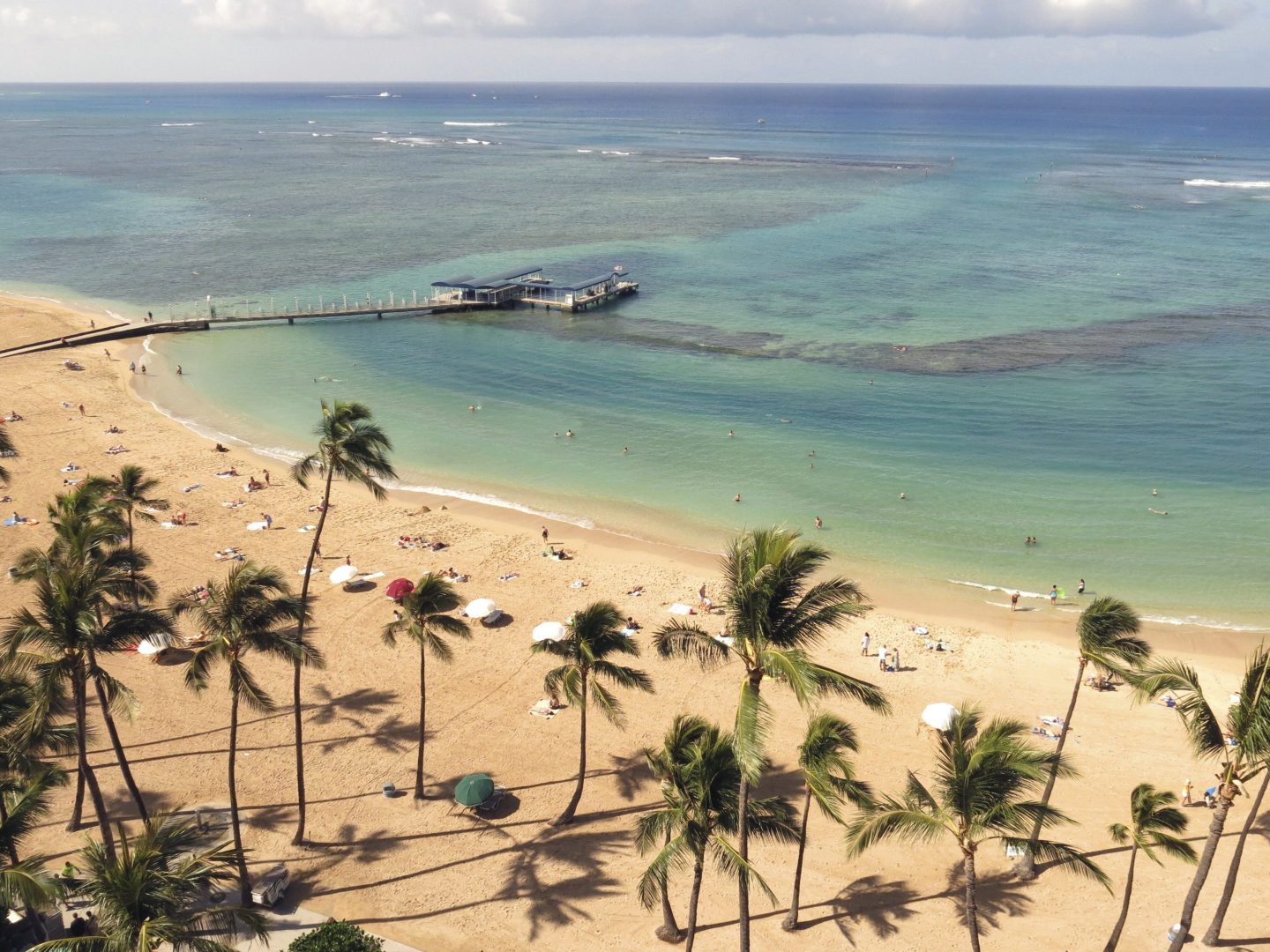 Duke Kahanamoku Beach, located in the Honolulu tourist neighborhood of Waikiki, Hawaii, is pictured on May 21, 2014.