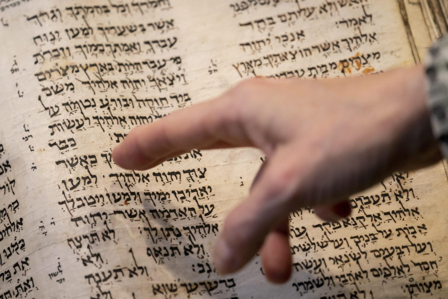 The 1,100-year-old Codex Sassoon Hebrew Bible, which is one of the oldest surviving biblical manuscripts, sold at auction for $38.1 million, on May 17, 2023, in New York.