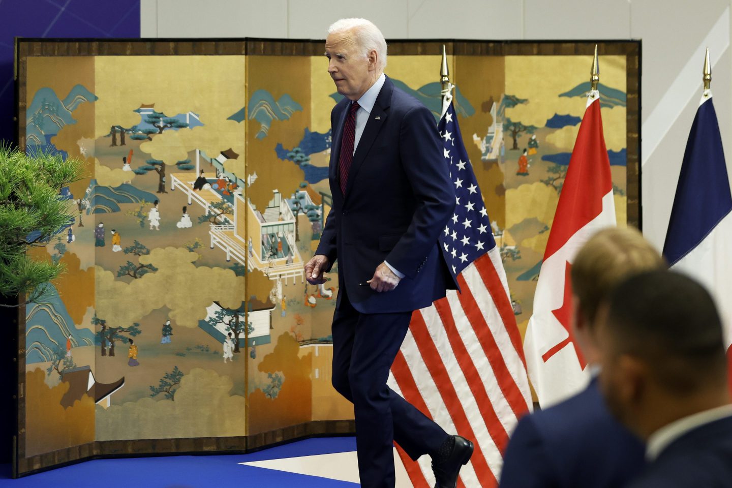 President Joe Biden arrives for a news conference following the Group of Seven (G-7) leaders summit in Hiroshima, Japan, on on May 21, 2023.