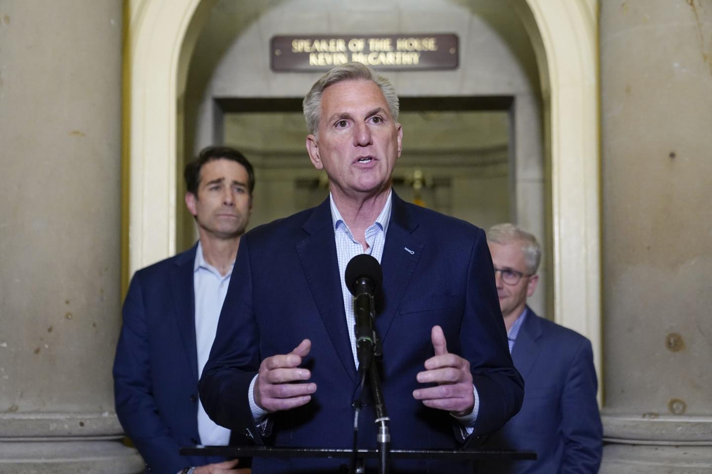 House Speaker Kevin McCarthy talks after reaching a debt deal with Biden.
