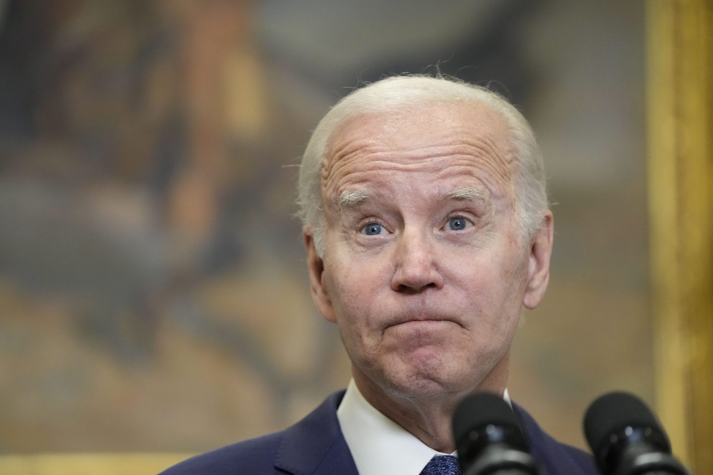 President Joe Biden speaks in the Roosevelt Room of the White House, on May 28, 2023, in Washington.