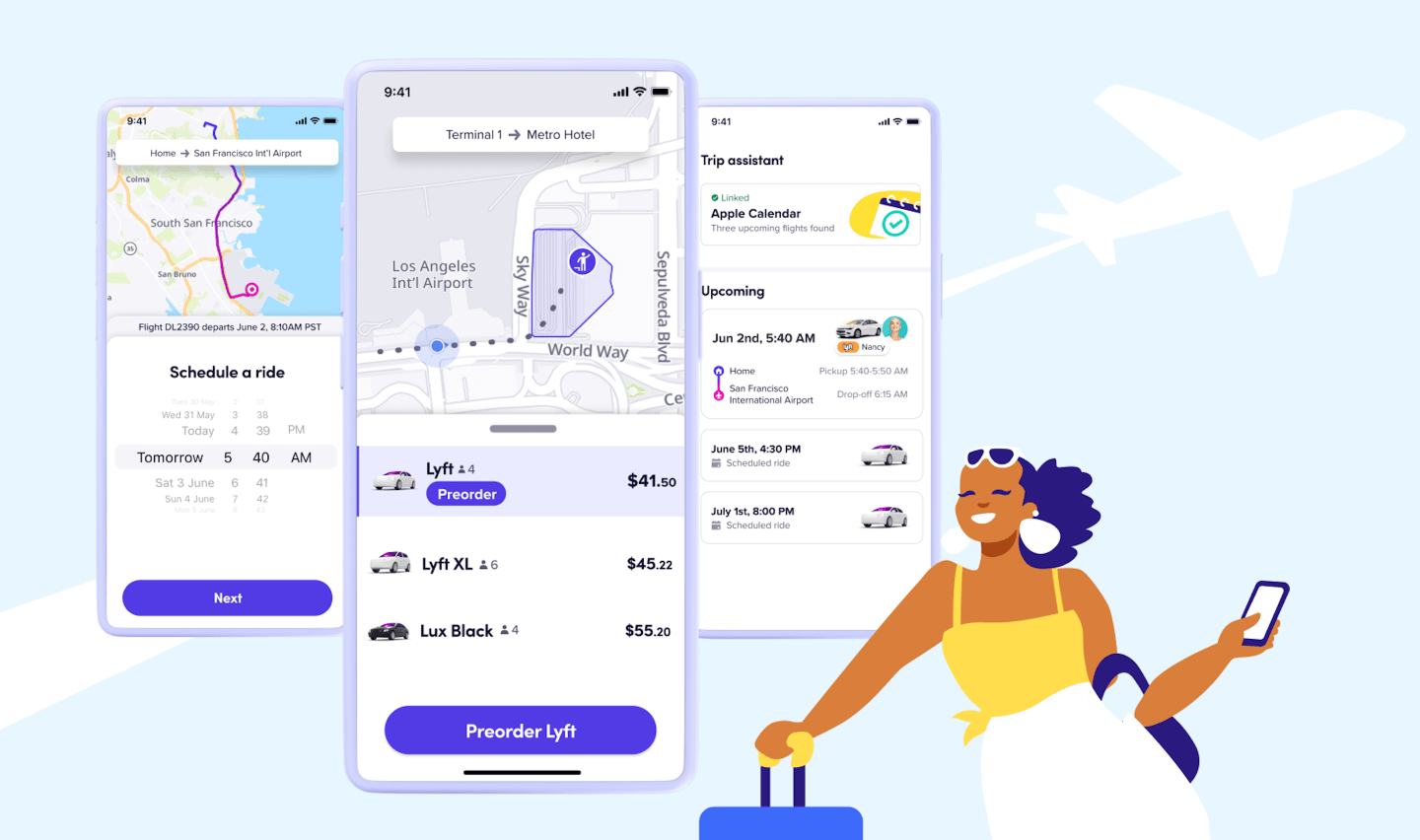 Lyft riders at select U.S. airports can now preorder a ride as soon as their flight lands and make their way to the pickup spot, a little more stress-free. 