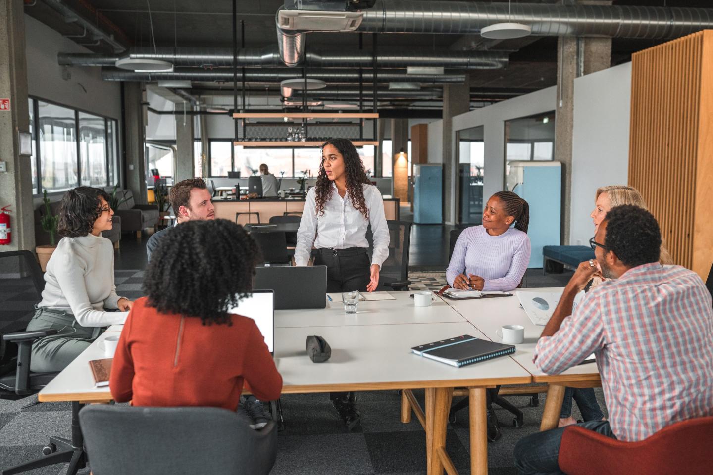 Daytime Meeting Being Held With A Group Of Diverse People