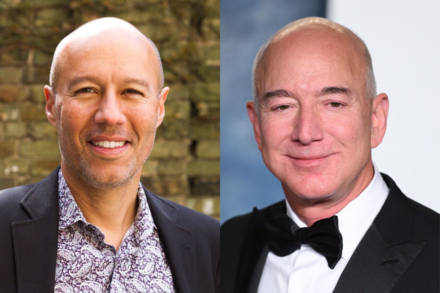 Lyft CEO David Risher. Right: Amazon founder Jeff Bezos