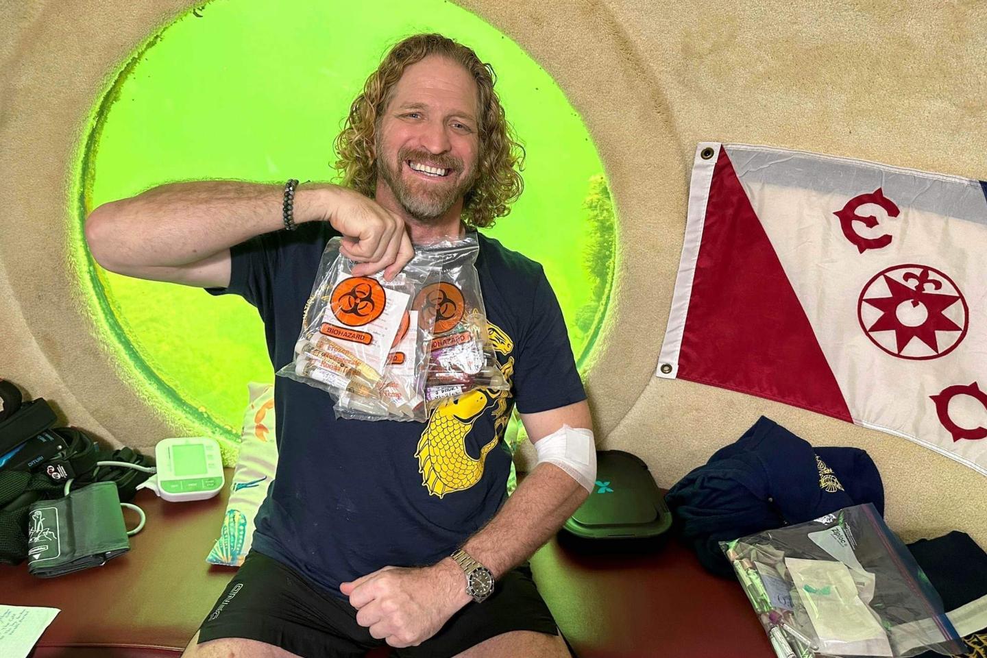 Joseph Dituri pictured at Jules’ Undersea Lodge in Key Largo where he will spend 100 days.