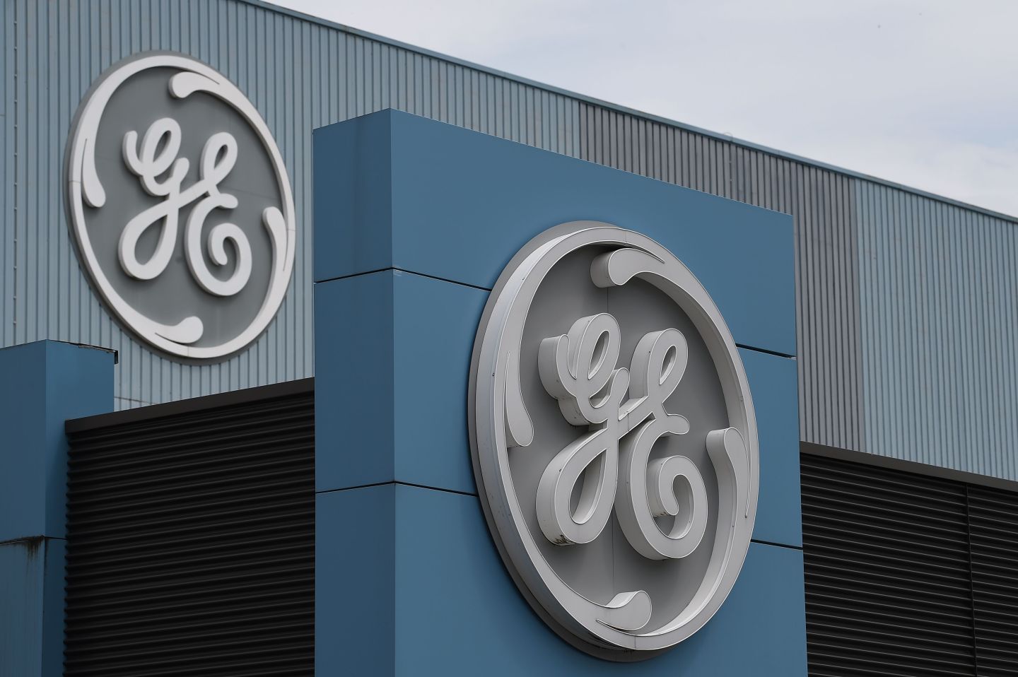 The logo of US giant General Electric