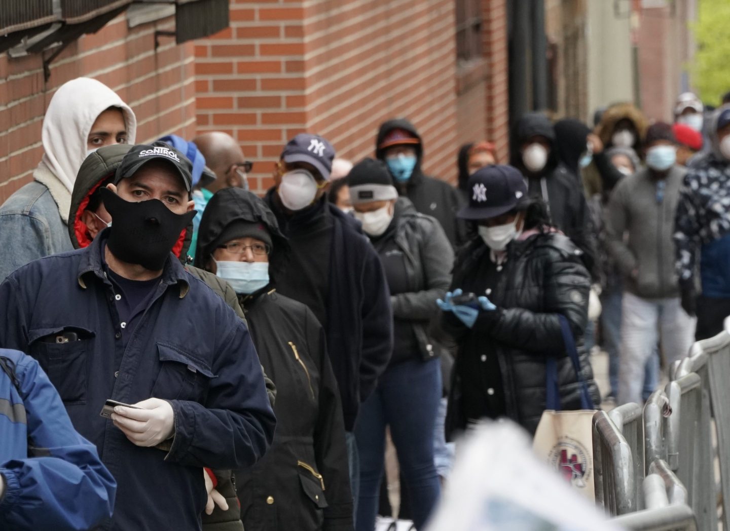 COVID testing line in 2020. 