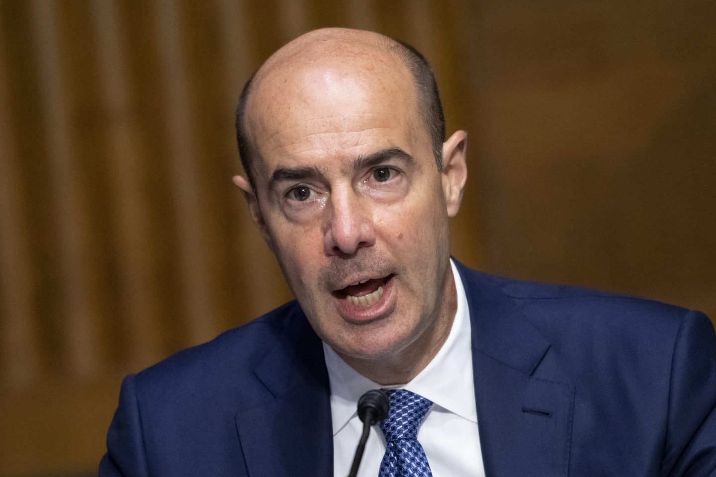 Labor Secretary Eugene Scalia testifies before a Senate Finance Committee hearing on COVID-19/Unemployment Insurance on Capitol Hill in Washington on June 9, 2020.
