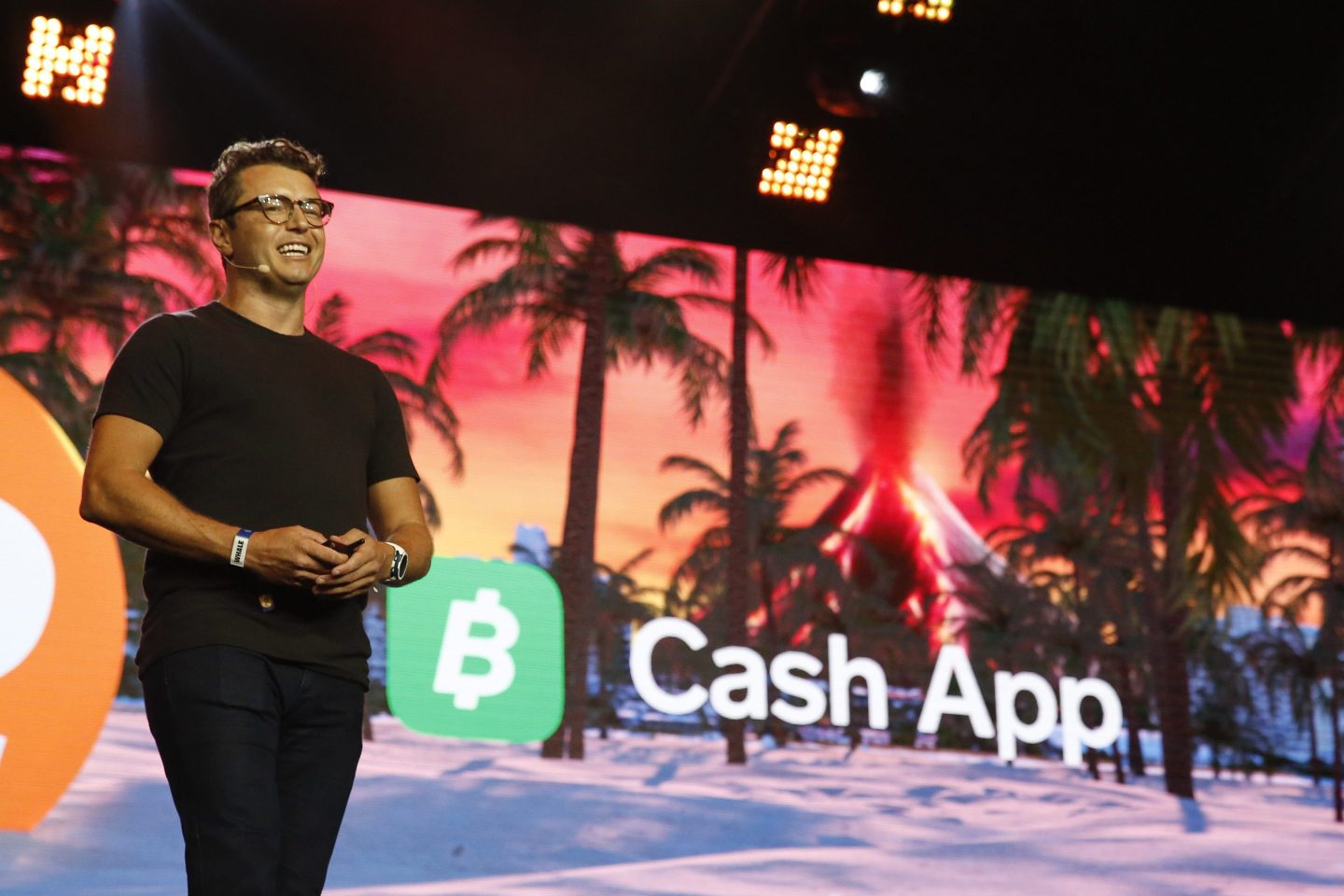Miles Suter, Bitcoin Product Lead for Cash App speaks on stage at the Bitcoin 2022 Conference in Miami.