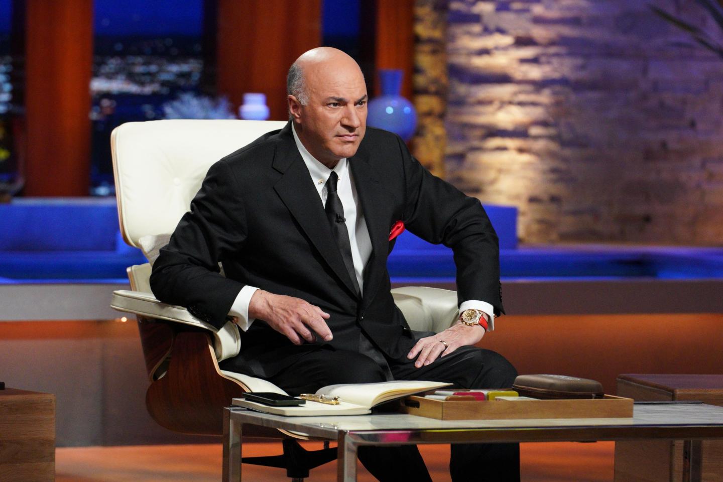 Shark Tank star Kevin O'Leary on the set of the show.