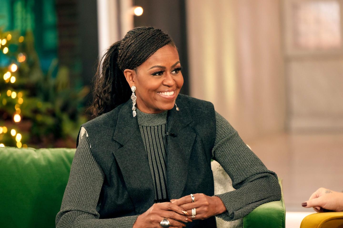 A picture of Michelle Obama smiling
