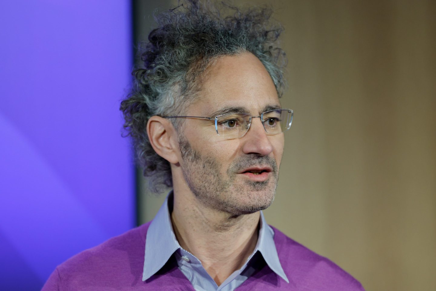 Alex Karp, chief executive officer of Palantir Technologies Inc., on day two of the World Economic Forum (WEF) in Davos, Switzerland, on Wednesday, Jan. 18, 2023.