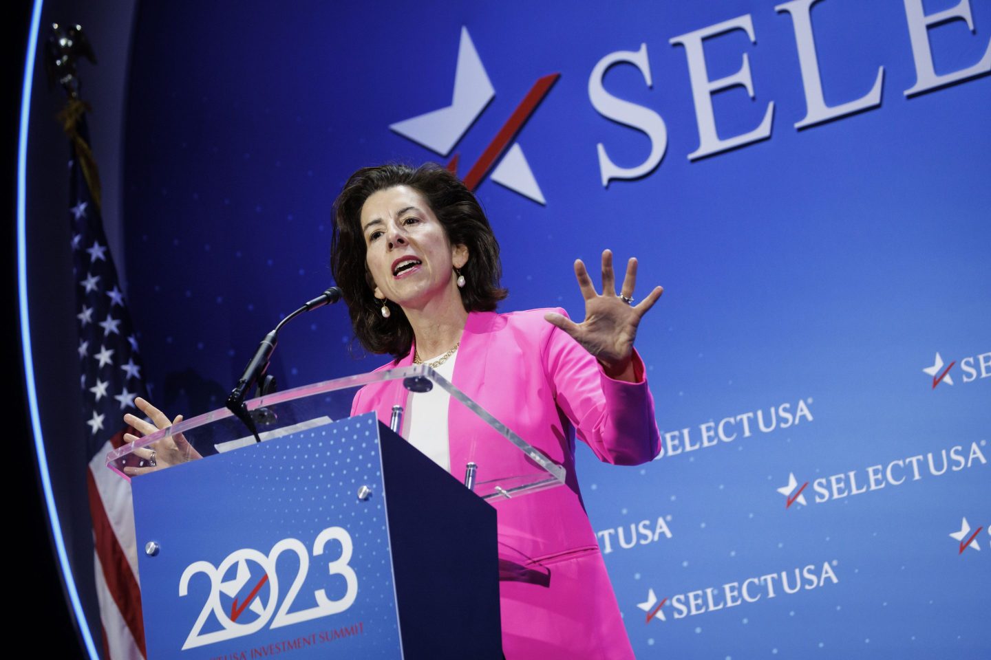 Gina Raimondo, US commerce secretary,