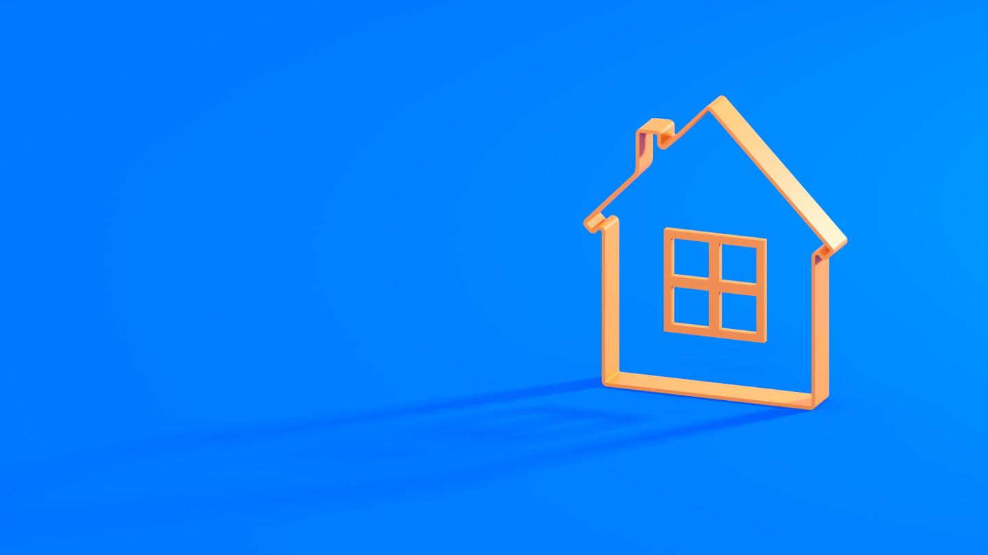 Abstract image of a house on a blue background