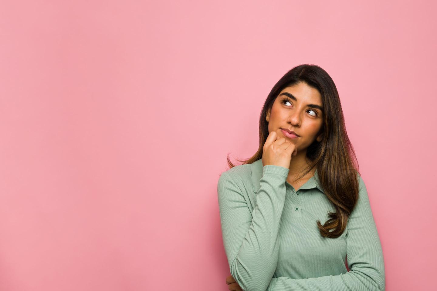 Woman staring into space