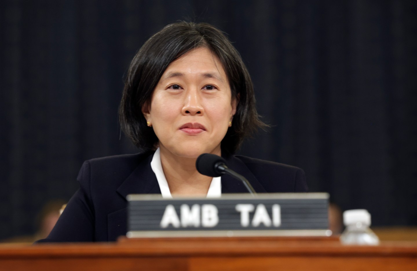 U.S. Trade Representative Katherine Tai, pictured testifying before the House Ways and Means Committee in March 2022.
