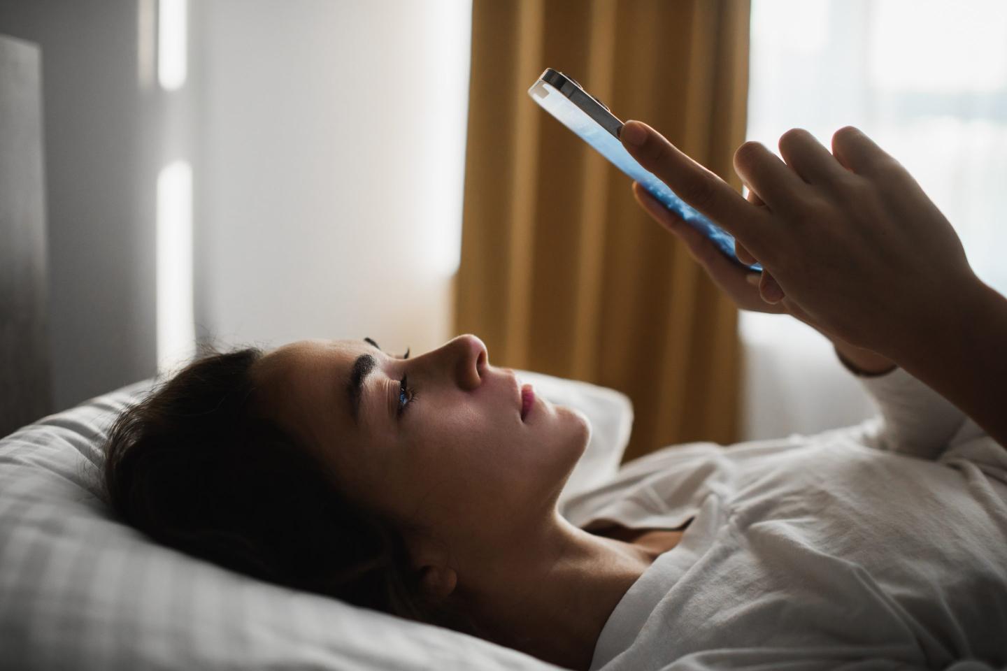 Woman on social media
