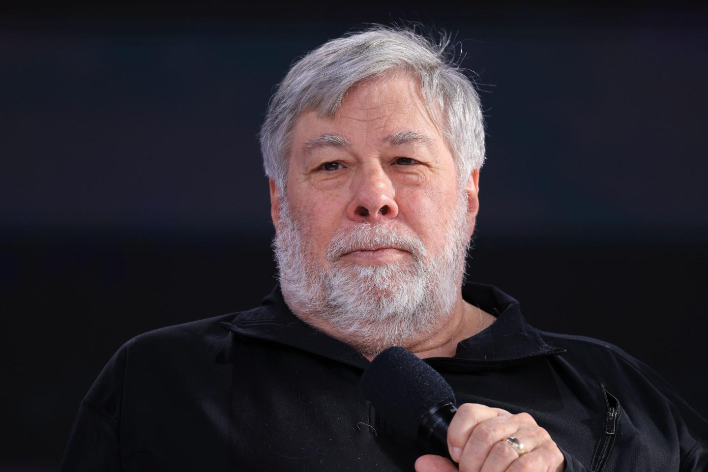 Apple cofounder Steve Wozniak on stage at an event