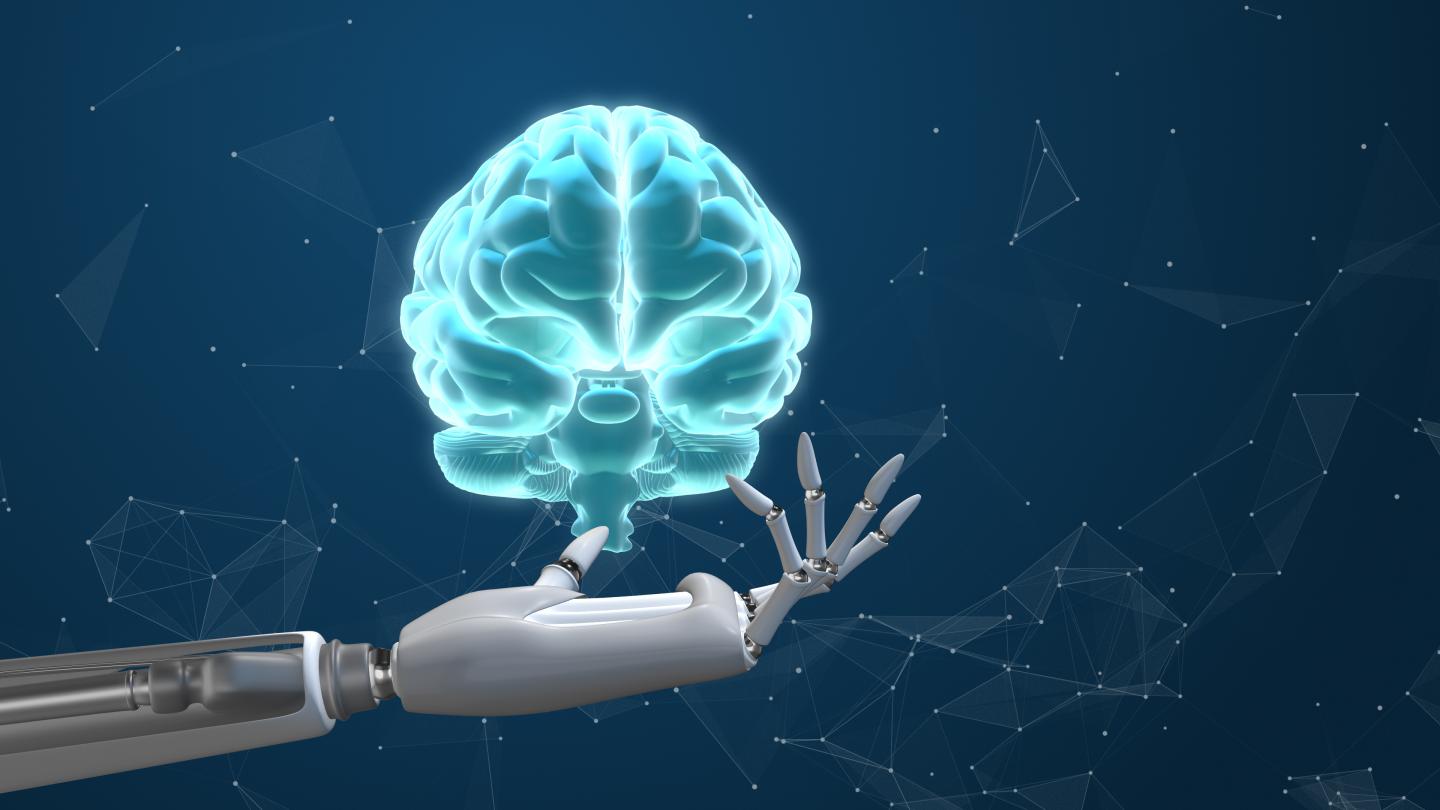Artificial intelligence digital brain in robotic hand