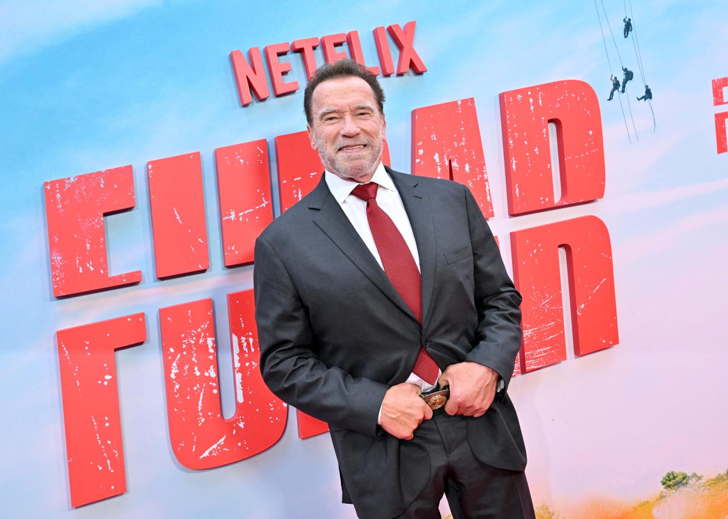 Arnold Schwarzenegger attends the Los Angeles Premiere of Netflix's "FUBAR".