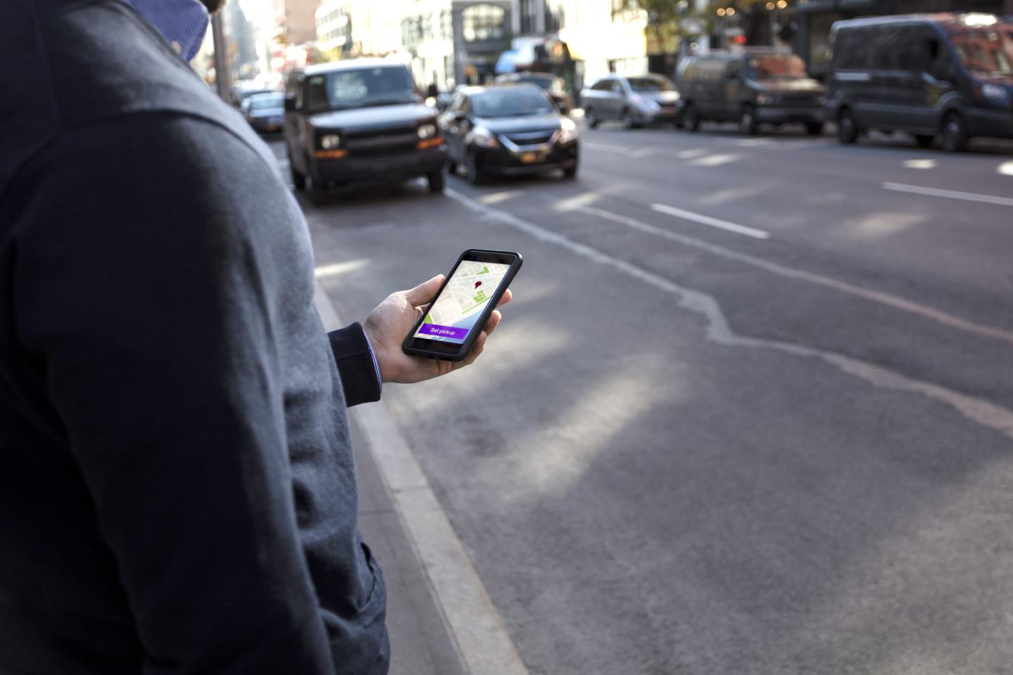 Man waiting for his Uber to arrive