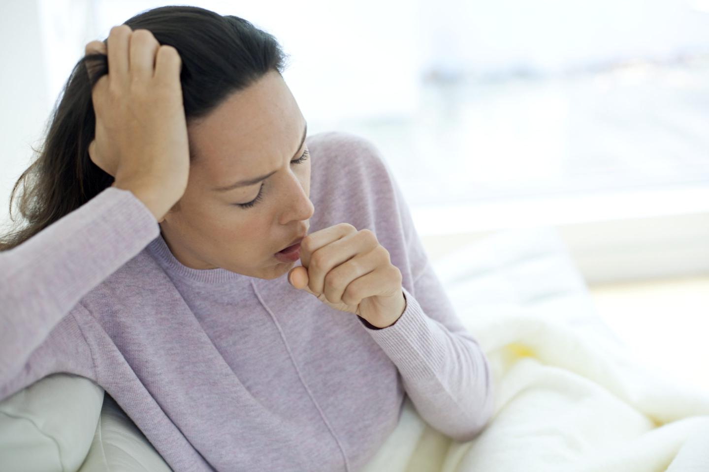 woman coughing