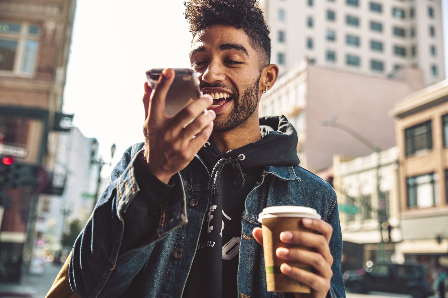 Man drinking coffee