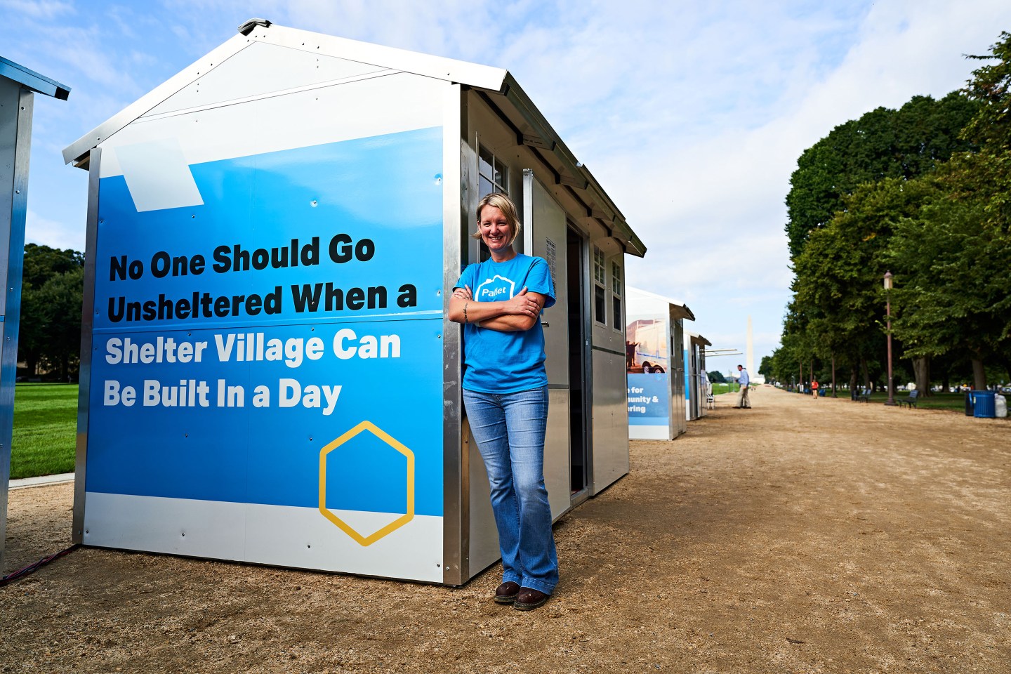Amy King, CEO of Pallet, a company providing low-cost, quick-to-assemble tiny homes that help people experiencing homelessness transition into permanent housing.