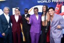 Win Rosenfeld, Steven Yeun, Daniel Kaluuya, Jordan Peele, Keke Palmer and Brandon Perea attend the world premiere of Universal Pictures' "NOPE" at TCL Chinese Theatre on July 18, 2022 in Hollywood, California.