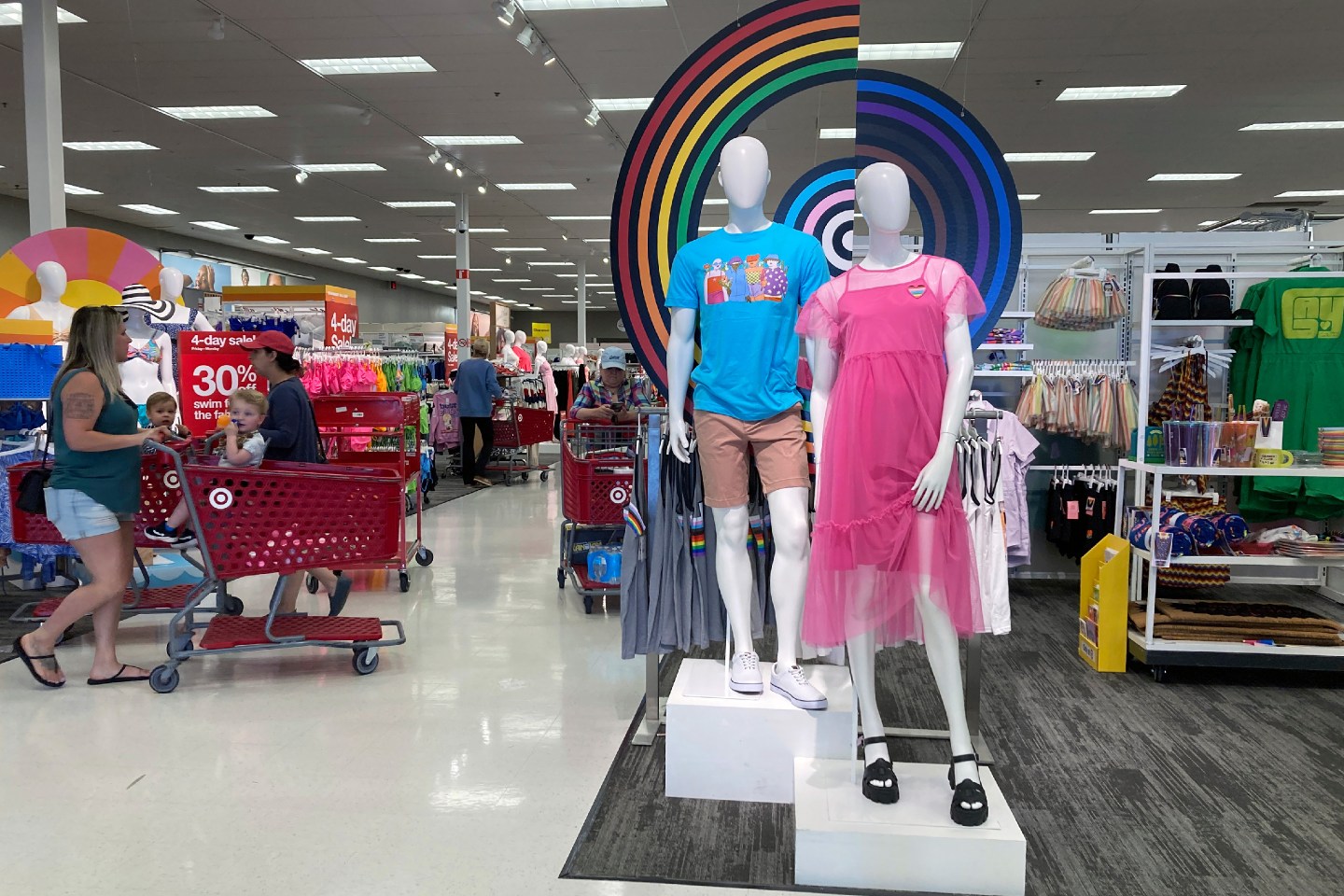 Target's pride month merchandise display is at the front of its store in Dickson City, Pennsylvania.