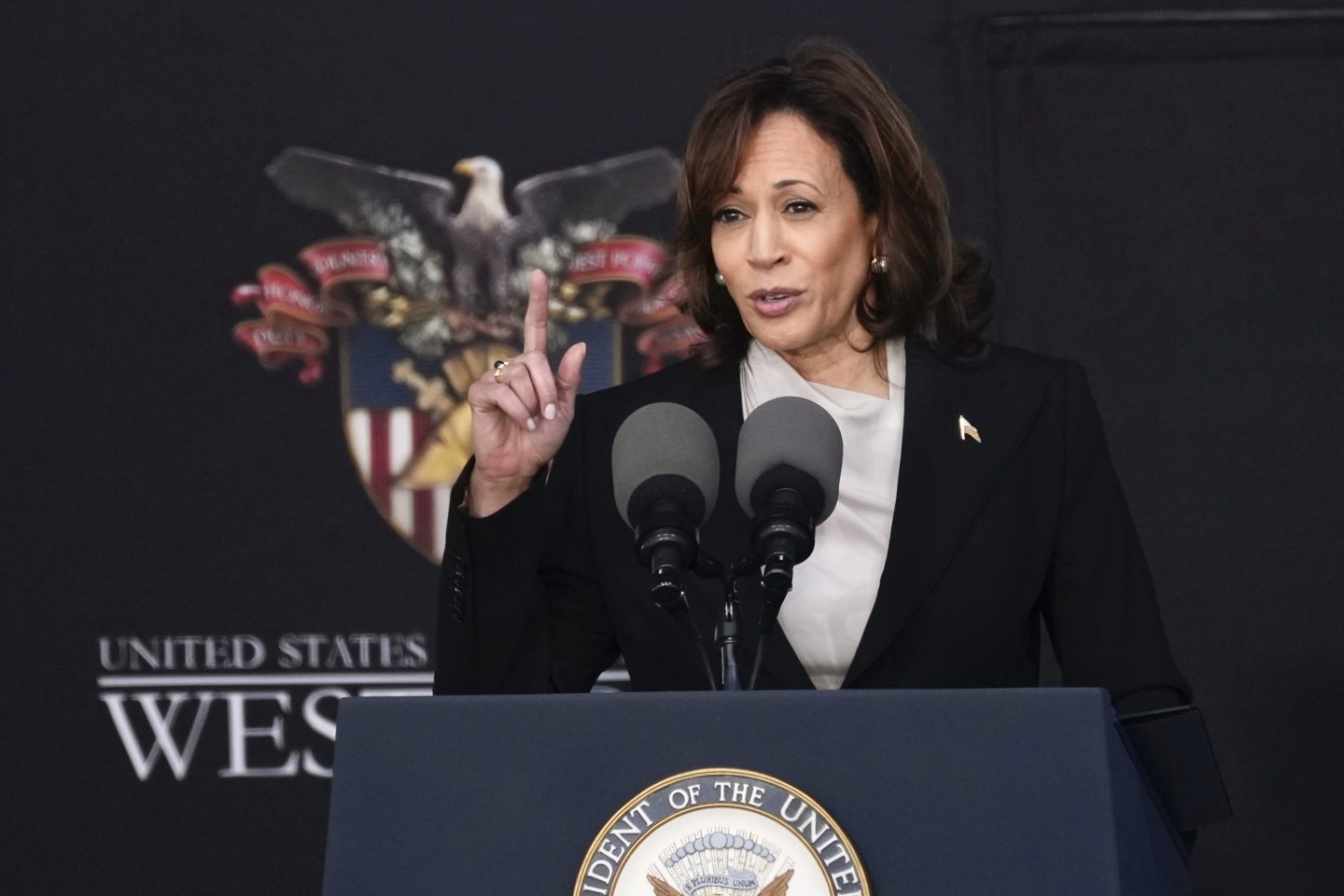 Vice President Kamala Harris speaks during the graduation ceremony of the U.S. Military Academy class of 2023 at Michie Stadium on Saturday, May 27, 2023, in West Point, N.Y.