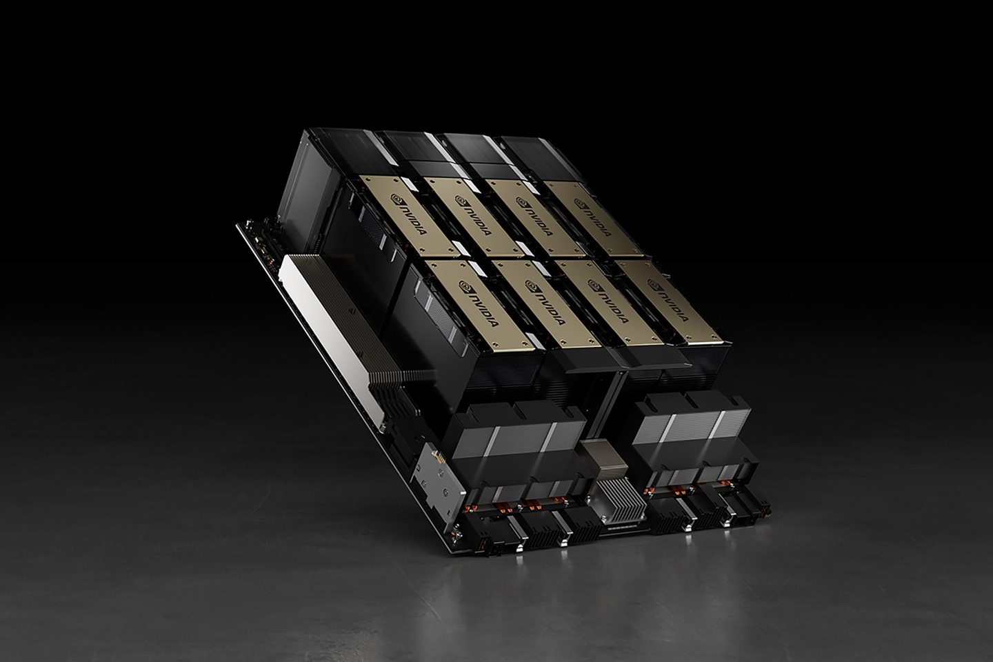Nvidia’s HGX H100 module, which can use as many as eight A.I. chips to train artificial intelligence systems and perform other tasks. Such A.I. chips are tiny slivers of silicon designed to simplify and speed up the development of artificial intelligence systems such as ChatGPT, making them one of the hottest items in technology.