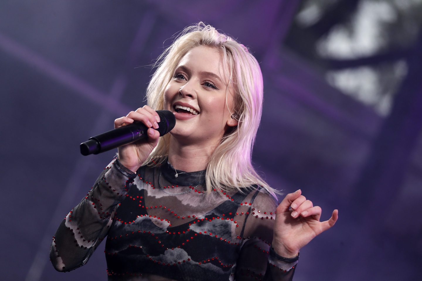 Zara Larsson performs at a concert