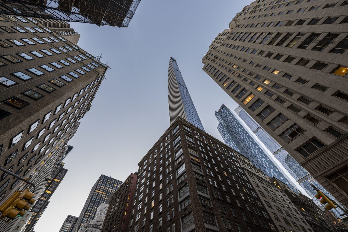 A view of the world's skinniest skyscraper, Steinway Tower, located at 111 West 57th Street in Manhattan